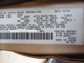 1991 TOYOTA 4RUNNER SR5 TAN 3.0L AT 4WD Z18097